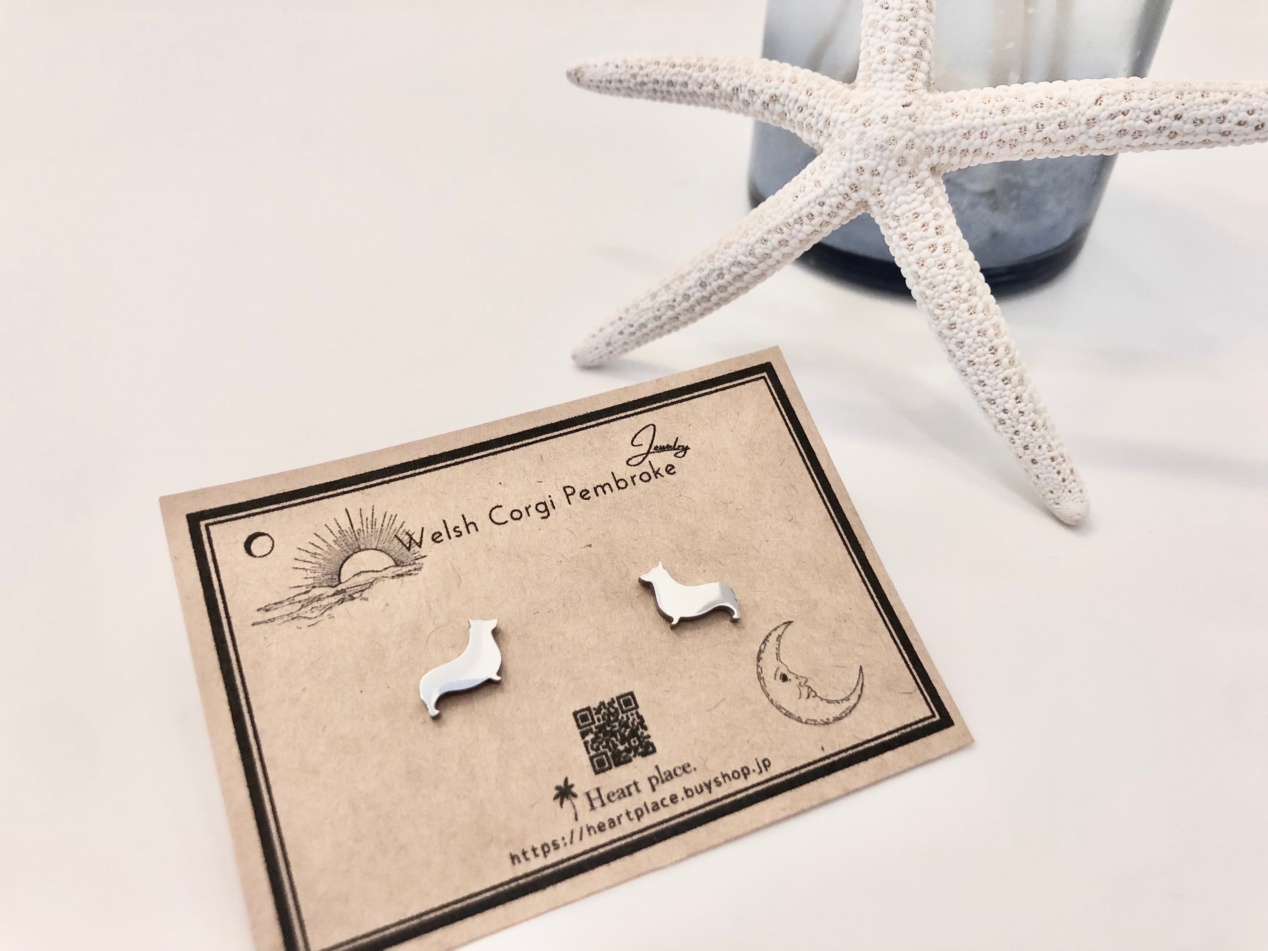 W.Corgi Silhouette* Pierce コーギー アクセサリー 雑貨 | Heart place.