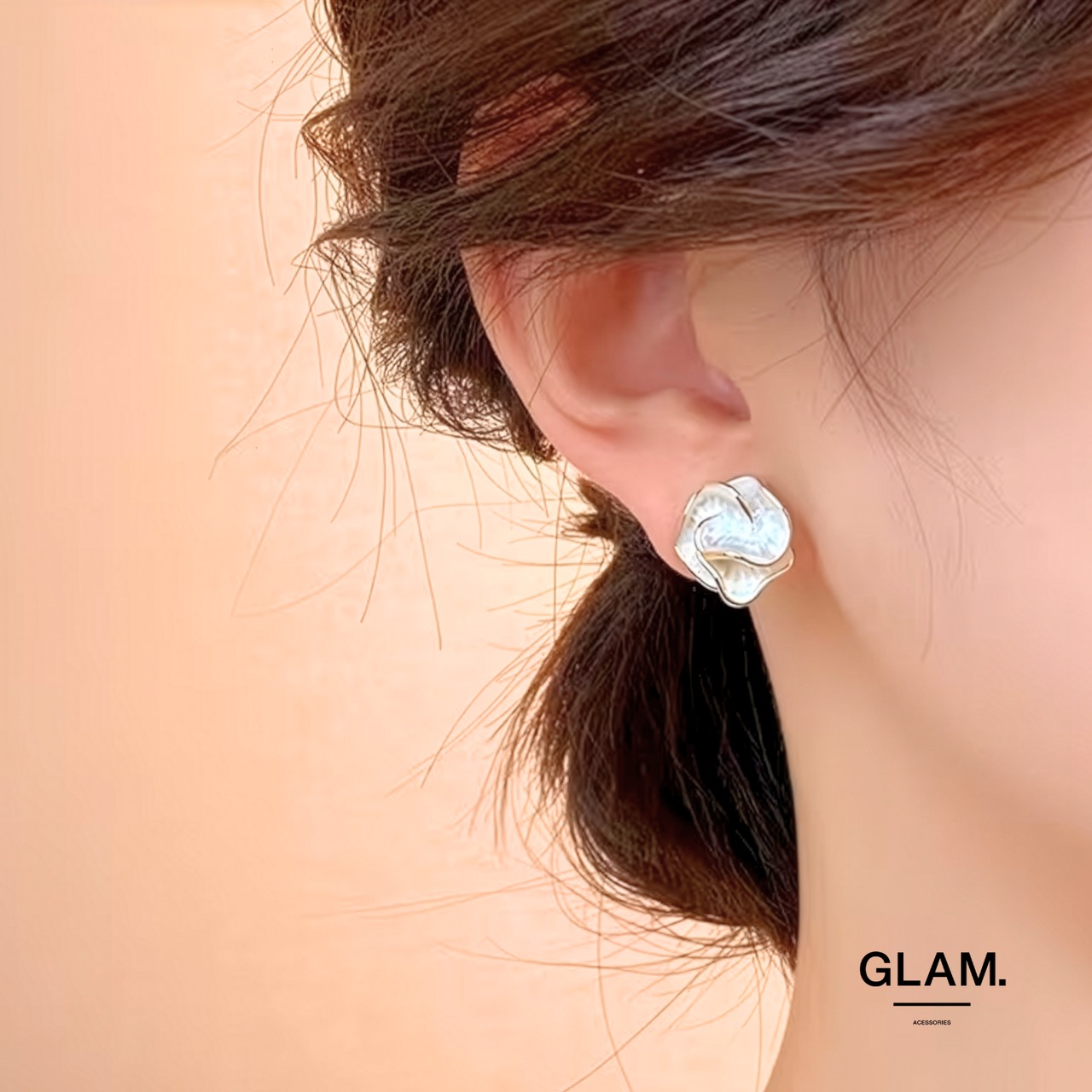 オーロラシェルフラワーピアス