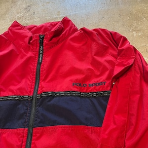 1990'S POLO SPORT NYLON F/Z JACKET RED XL