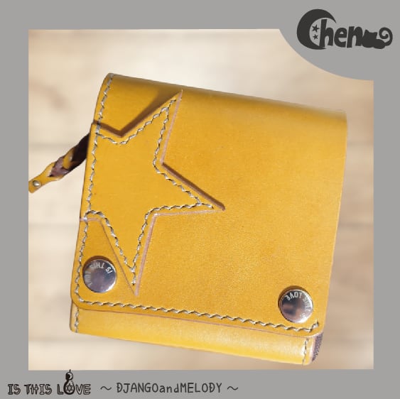 夜空のロックスターなウォレット(姫路レザー)マスタード