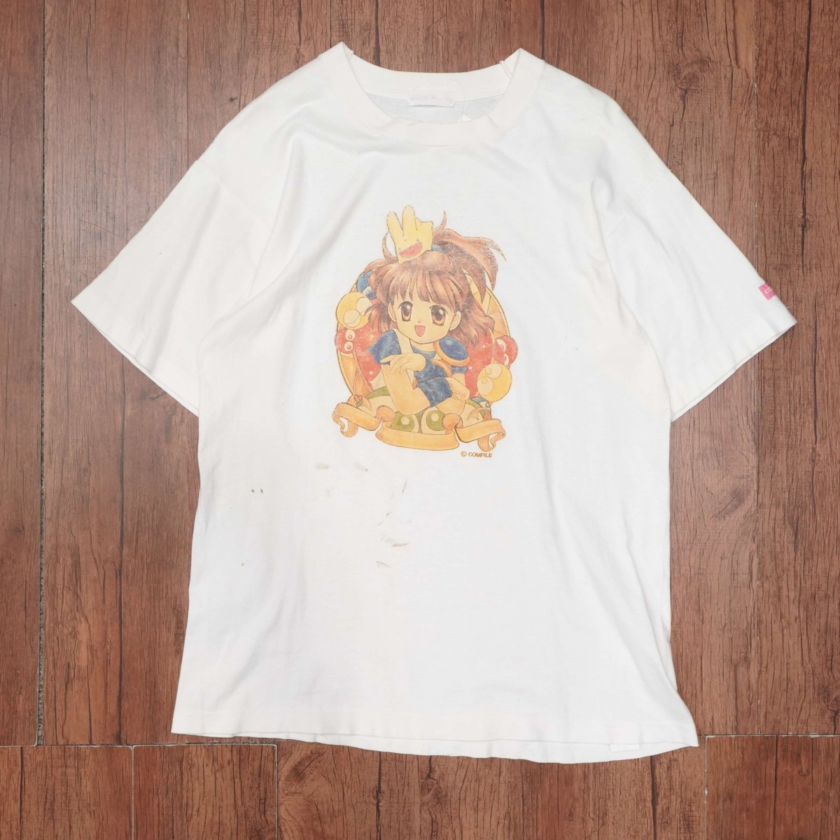 90s ぷよぷよ Tシャツ 袖裾シングル free/compile 当時物 アルル 
