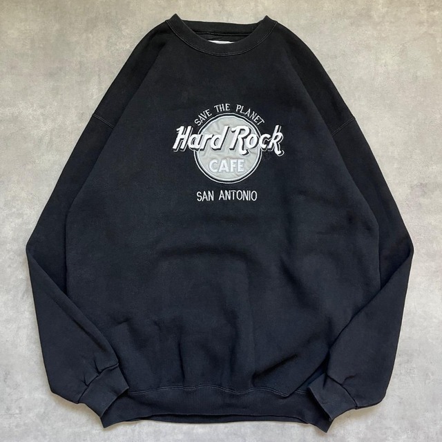 ハードロックカフェ スウェット 古着 90s USA製 XL 黒 17755