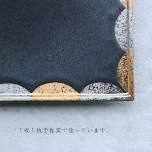 【アウトレット】有田焼　銀砂金銀波紋高台のり皿 100-079