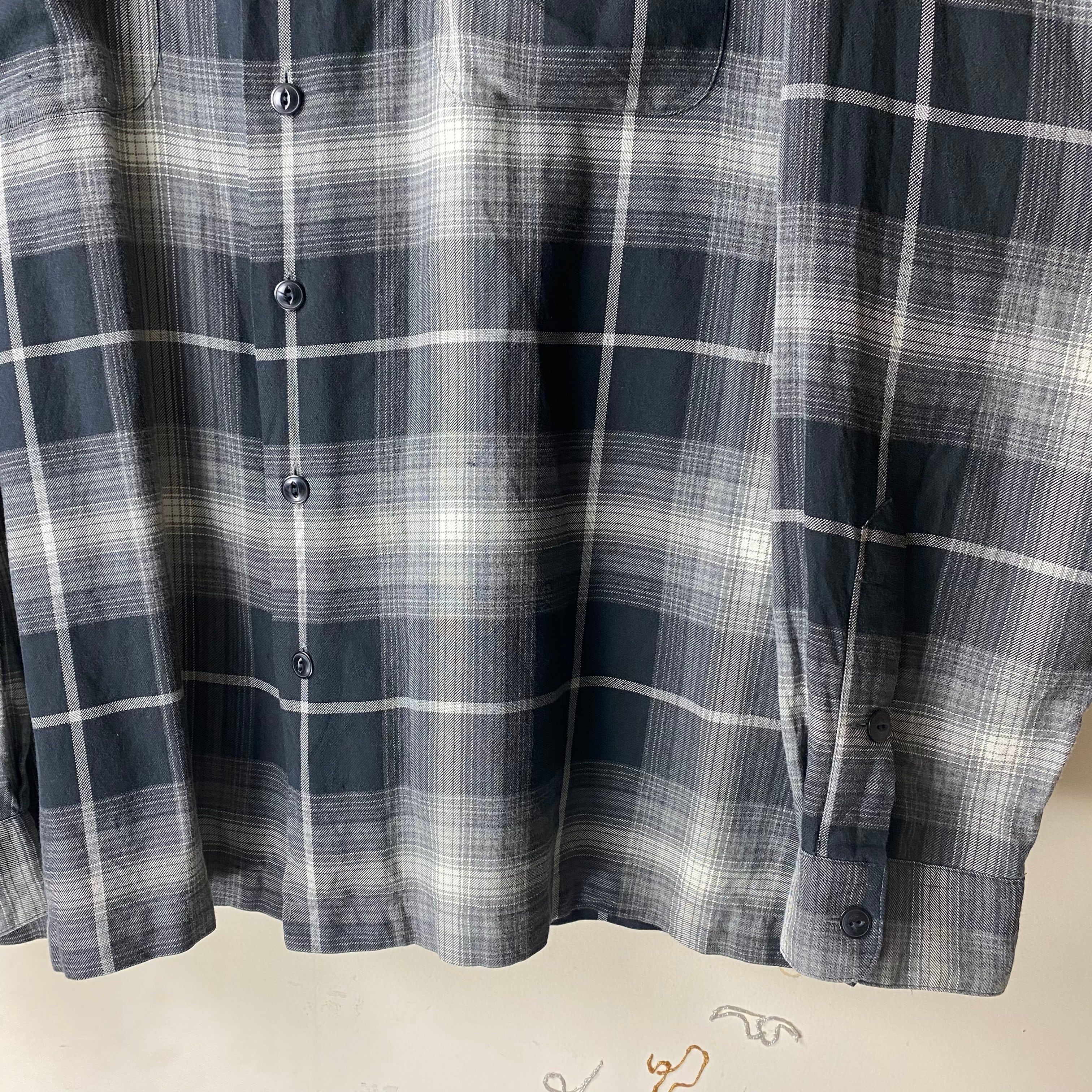 vintage POLO by RALPH LAUREN ombré check pattern open collar shirt 