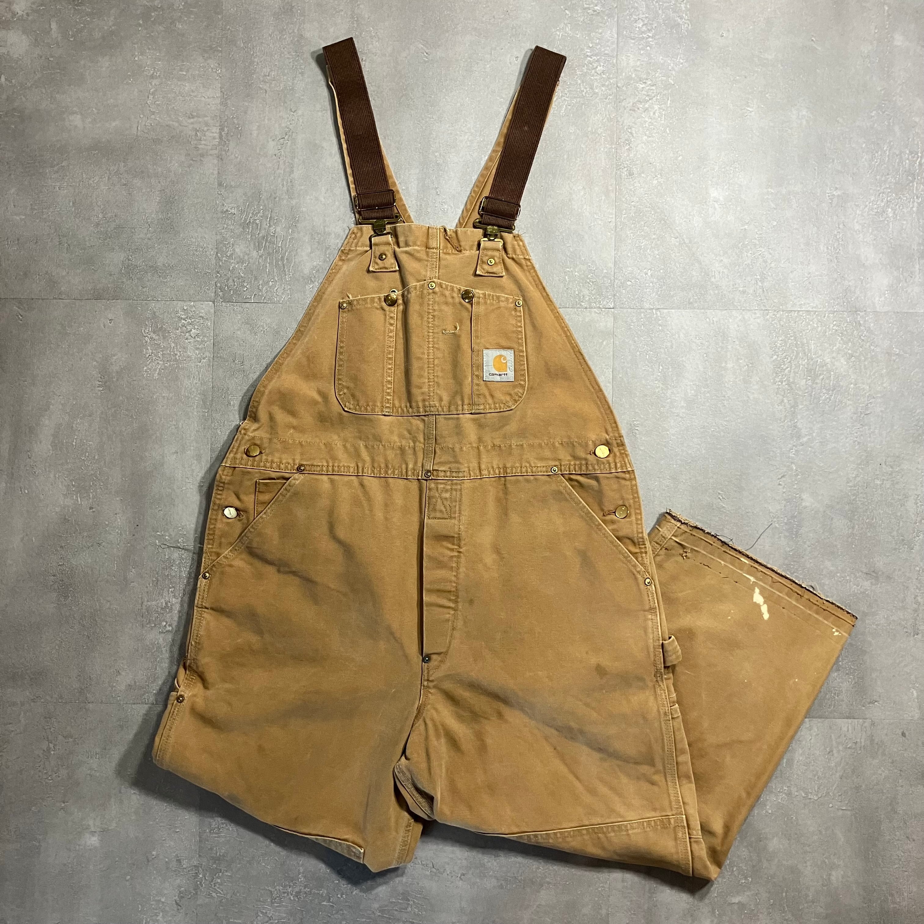 《実寸w39l24》Carhartt カーハート オーバーオール キャメル ダック No.3676