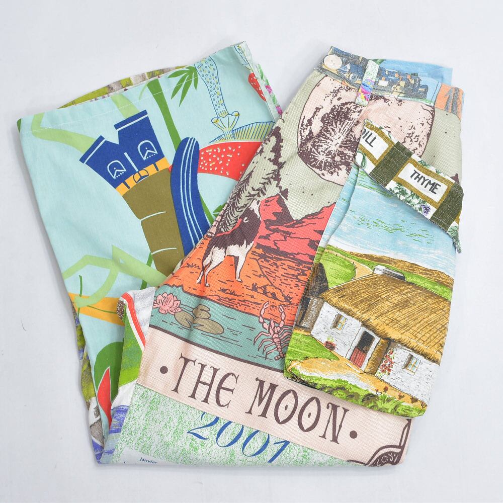 Remakeリメイク ヴィンテージ テキスタイル パッチワーク デザイン 再構築 ワイド ルーズシルエット カーゴパンツ ツギハギ 古着 裏地付き レディースW69~84cm