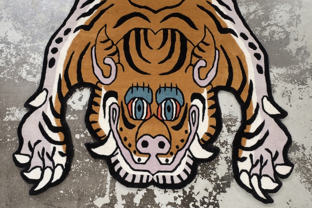 Tibetan Tiger Rug 《Lサイズ•ウール・オリジナル2・マスタードイエロー133》チベタンタイガーラグ