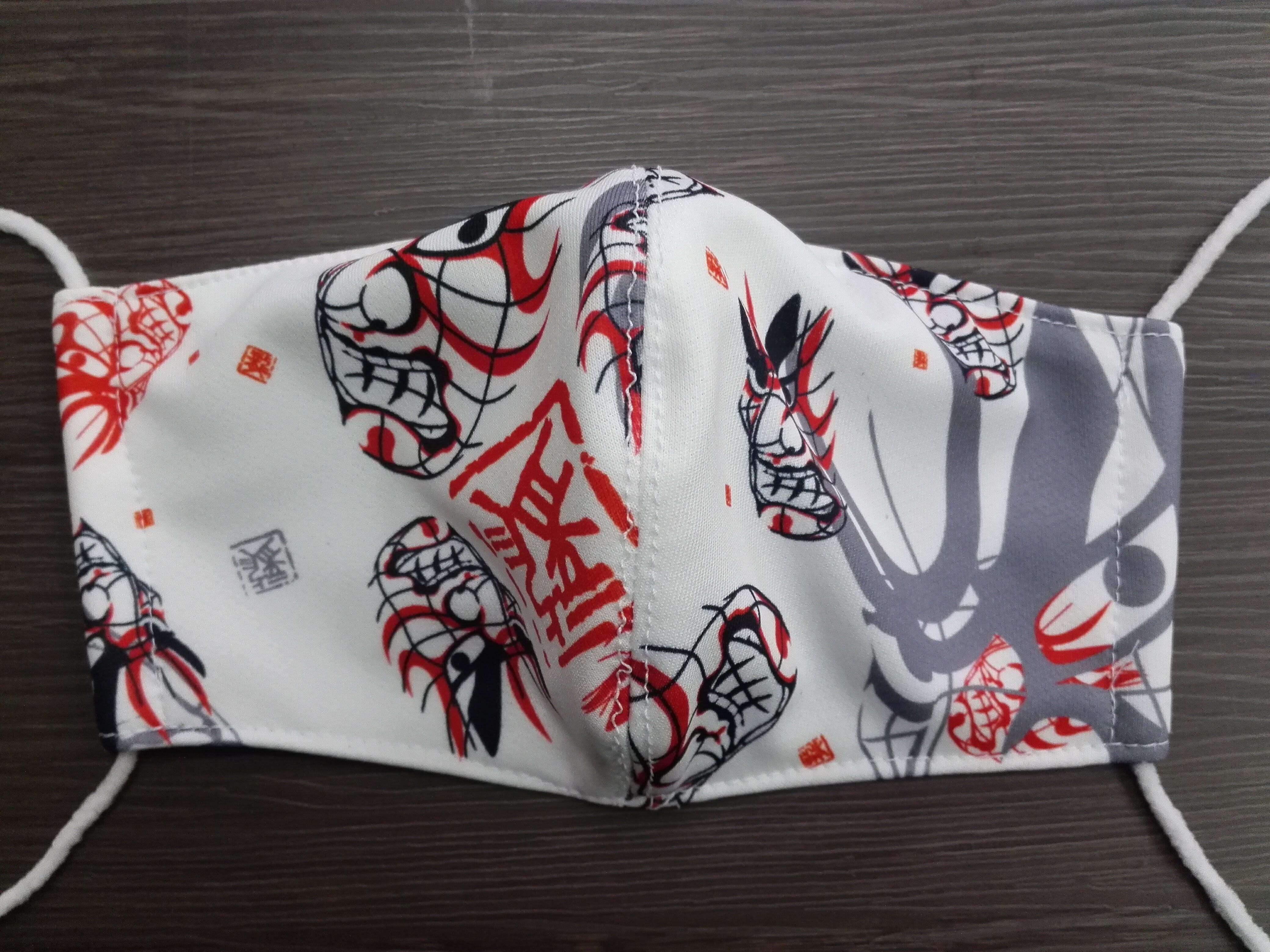 001】[青森ねぶた祭 ねぶた師立田龍宝 作品シリーズ 隈取白] 手作り布