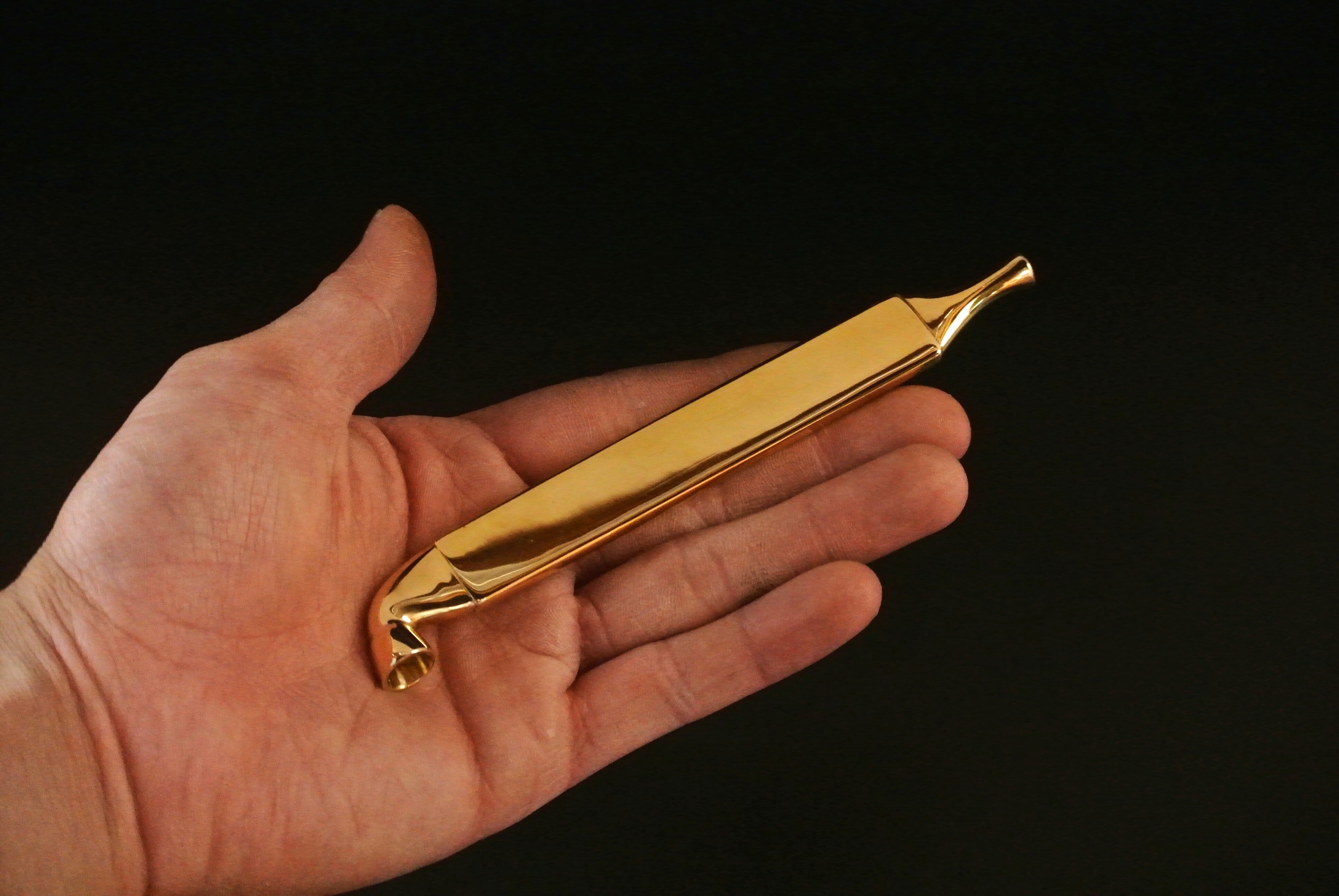 黄銅刀豆形煙管 | 六張煙管(キセル・喫煙具・工芸)