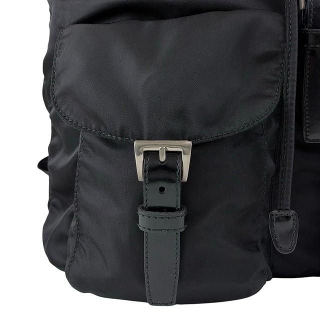 PRADA プラダ バックパック ブラック トライアングルロゴ ナイロン BZ811　ダブルポケット リュック vintage ヴィンテージ オールド 8fef48