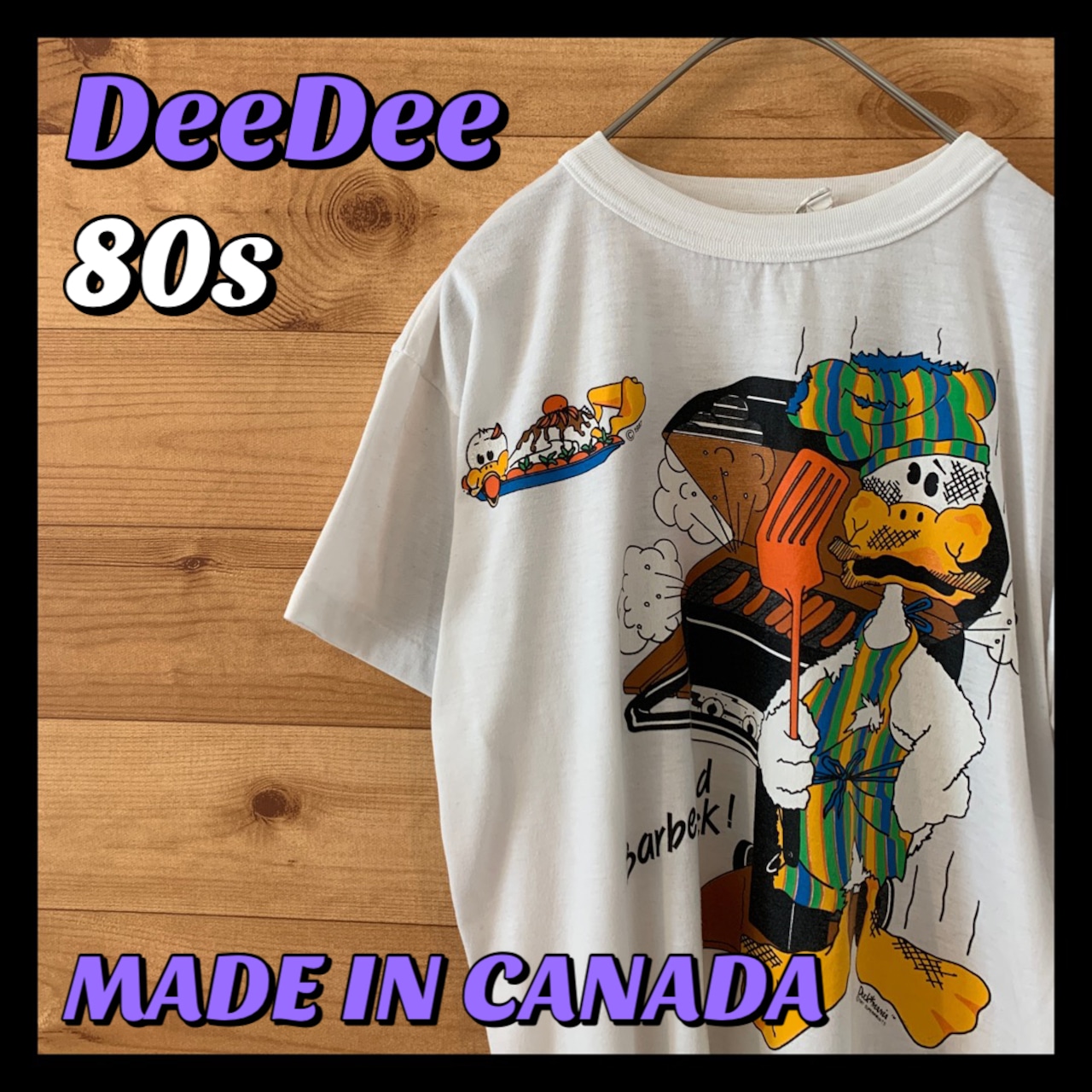 【DeeDee】 80s プリント DUCK MANIA Tシャツ カナダ製 CANADA