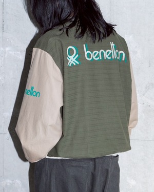 “Benetton” graphic print light stadium jacket / From ITALY