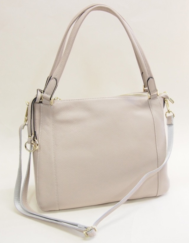 シュリンク牛革 ゴールド金具が上品なA4トート  付属ショルダー付き ラブトート