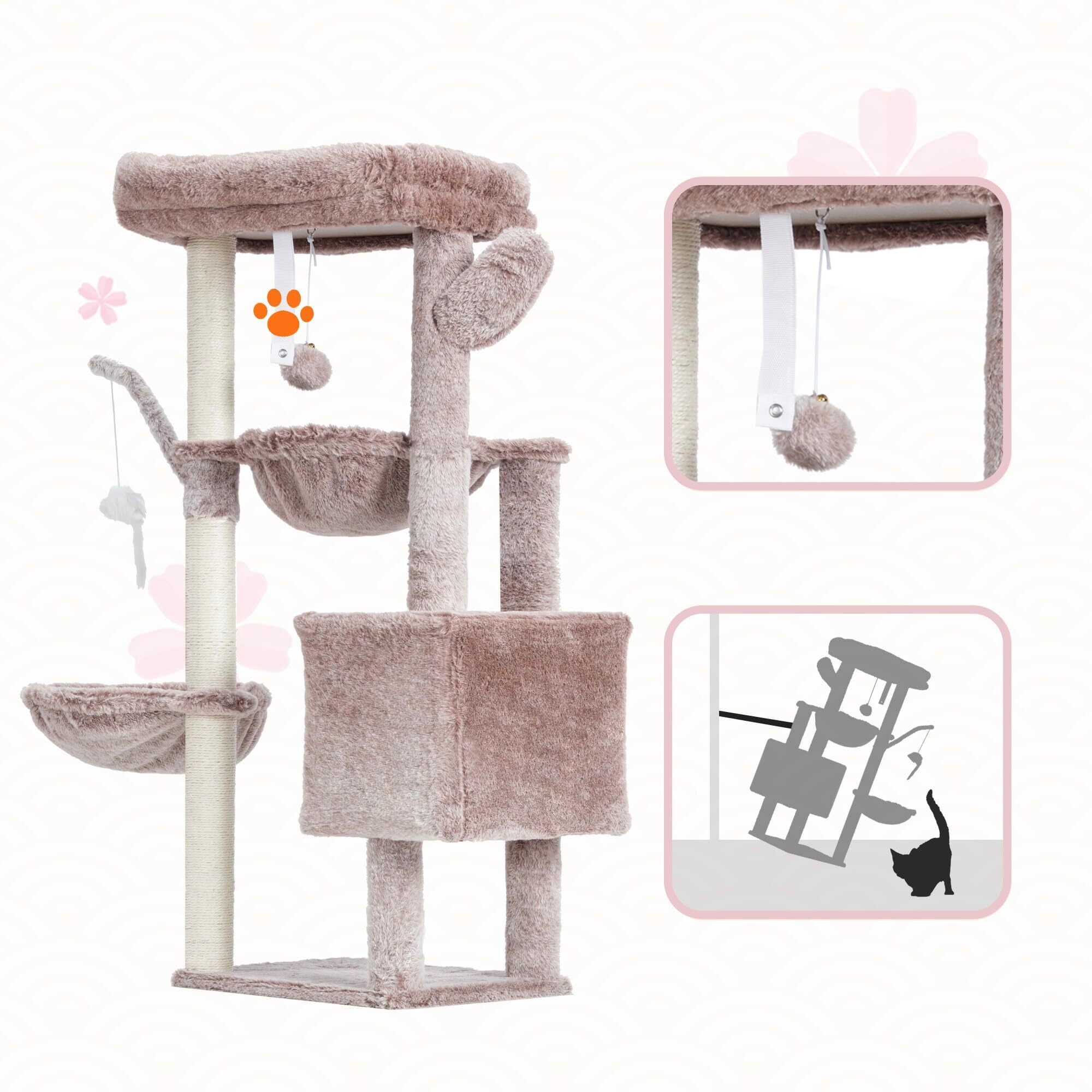 Heybly キャットタワー ミニキャットタワー 子猫や体の小さな猫に最適