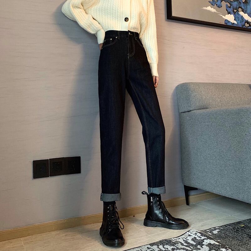 パンツ スプリングオータムルーズハイウェストジーンズ レディース薄手 春物 秋物 試着室51302969034