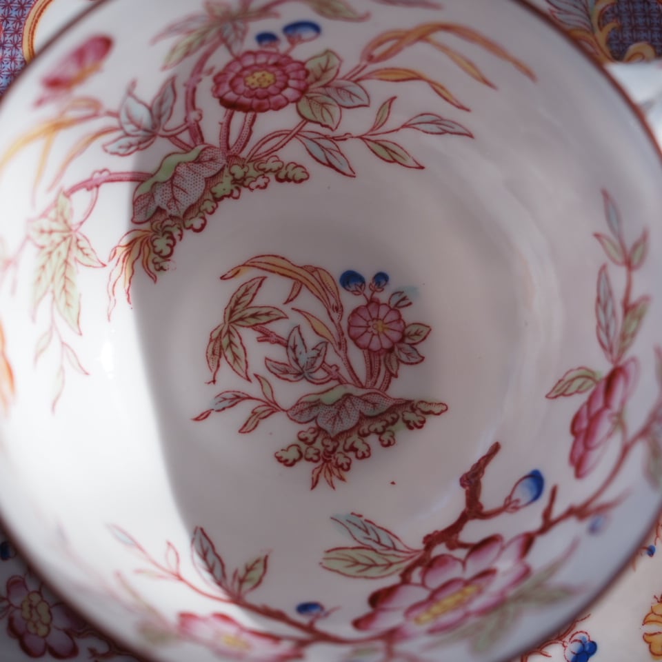 希少フランスアンティーク サルグミンヌ ミントン217 カップ＆ソーサー