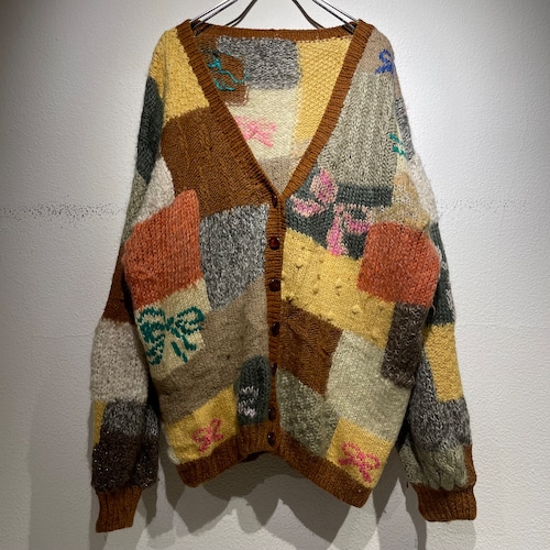 used design knit cardigan