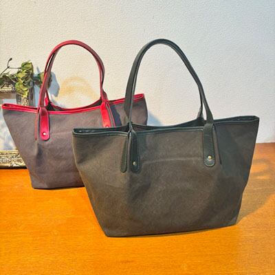 T*靴様 伊と忠　ハンドバック　科布 チェスタキャンバス】レザーコンビ トートバッグ M 本革（商品番号