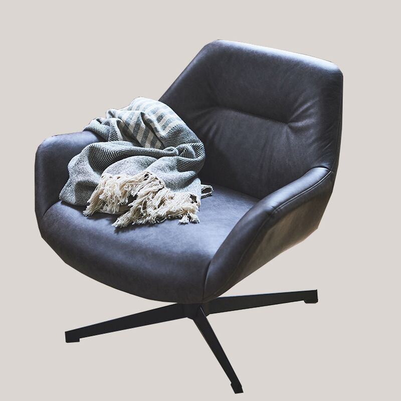 チェア 回転 ラウンジチェア 肘付き 椅子 リビングチェア おしゃれ ファブリック シック 回転式 モダン ダークグレー ダークブラウン 回転椅子 チェアー イス デスクチェア オフィスチェア azm-0005