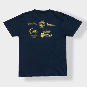 【COMFORT COLORS】水泳 SWIM&DIVE バックプリント ロゴ 企業ロゴ 両面プリント Tシャツ くすみカラー L 半袖 黒 US古着