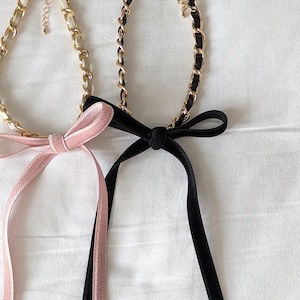 Fille ribbon chain necklace