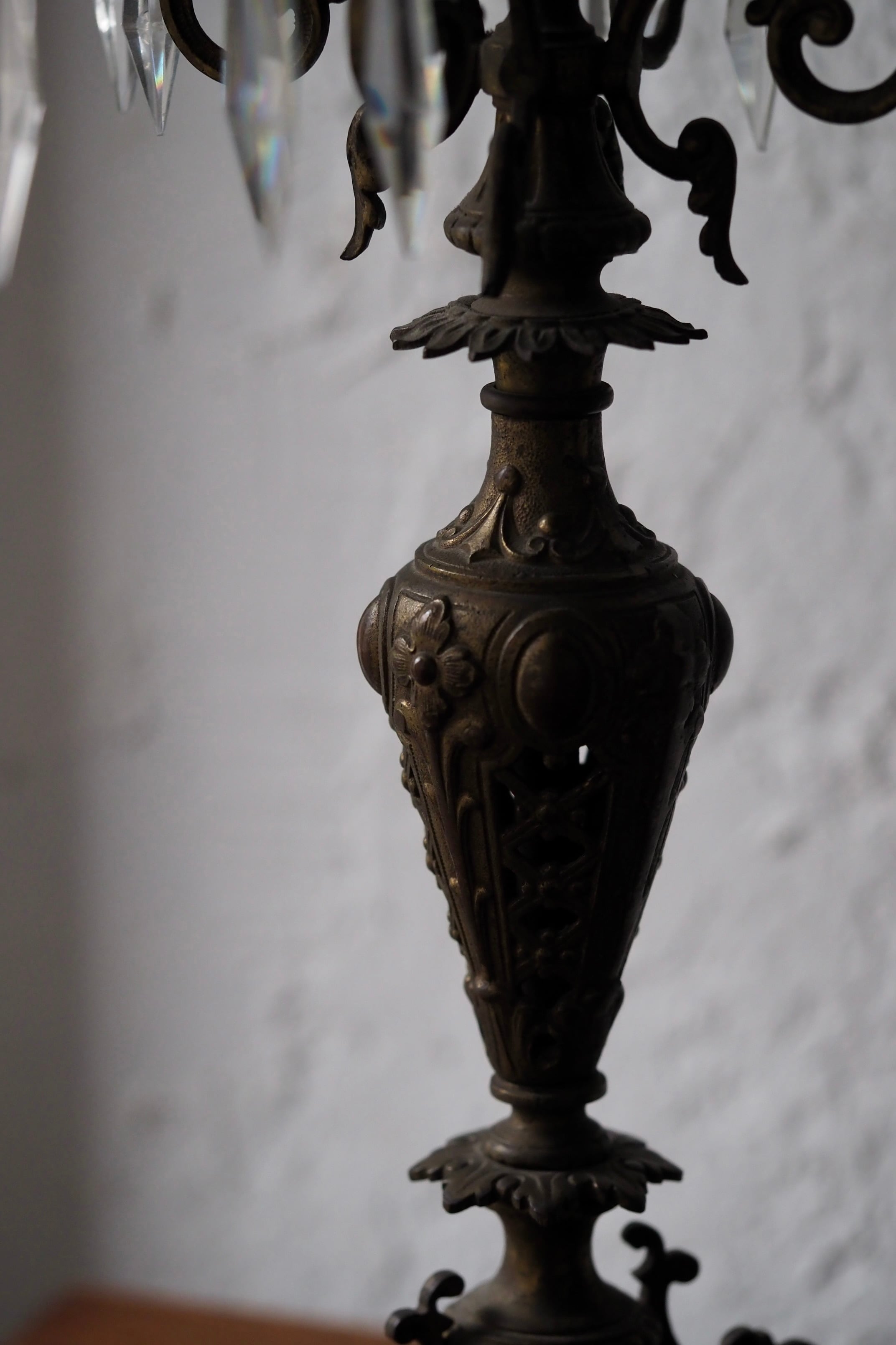 燭台　アンティーク スタンドシャンデリア燭台-antique pair candle stand