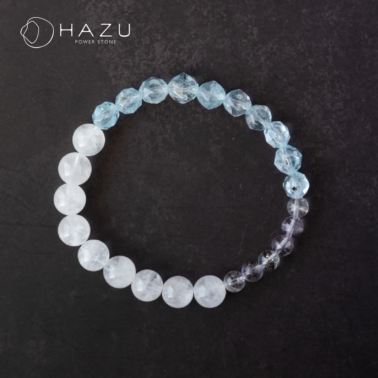 幸運と穏やかな晴空ブレス［ブルートパーズ／ホワイトガーデン／ラベンダーアメジスト］