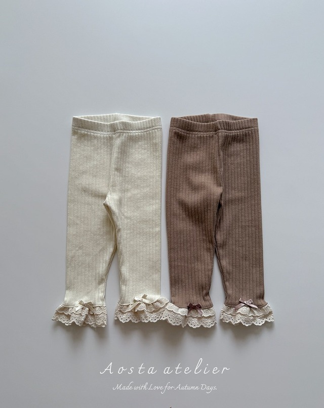 [即納L]≪Aosta≫camellia leggings  brown 1