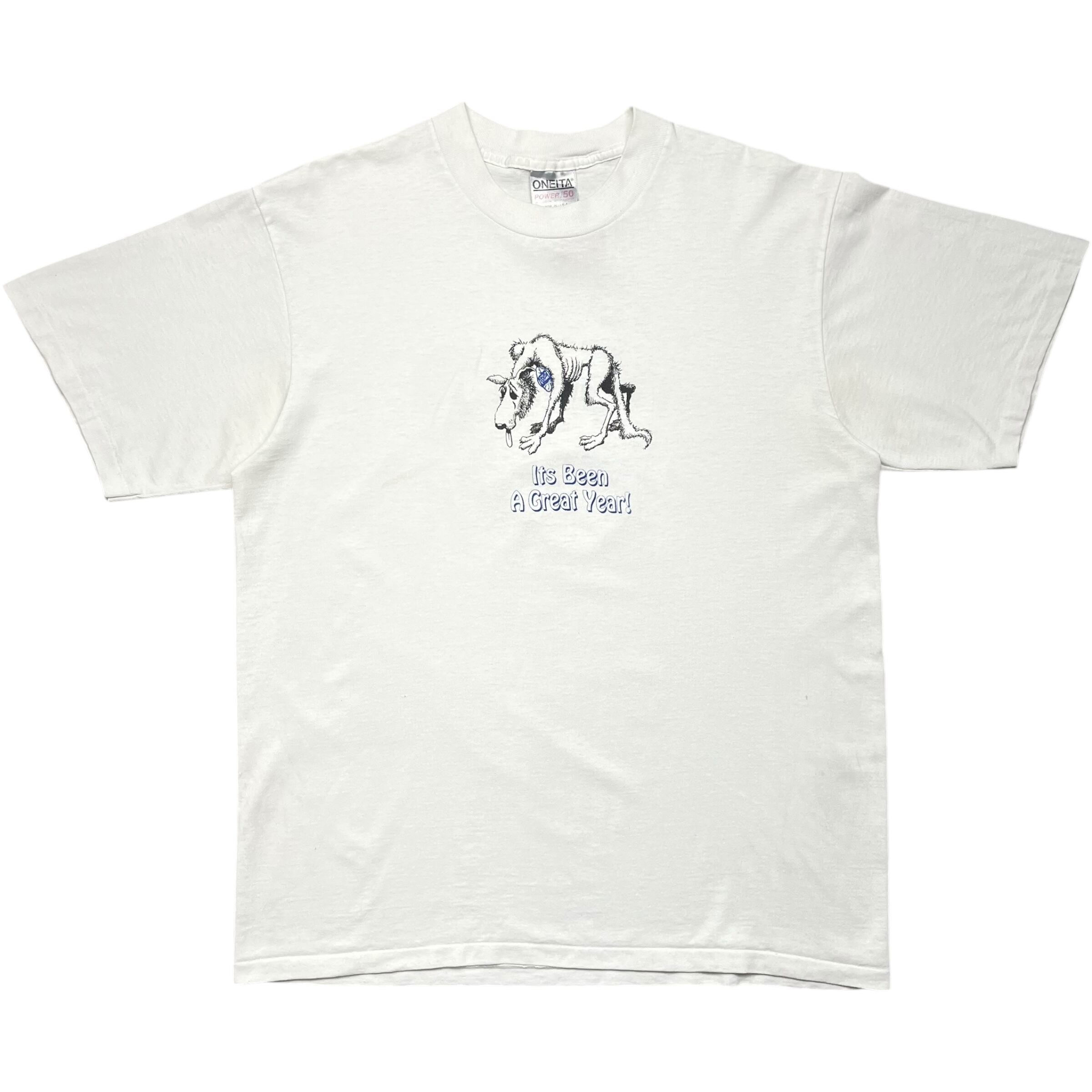 《XL》ONEITA オニータ Tシャツ 両面プリント シングルステッチ ホワイト USA製 90年代 vintage no.6876