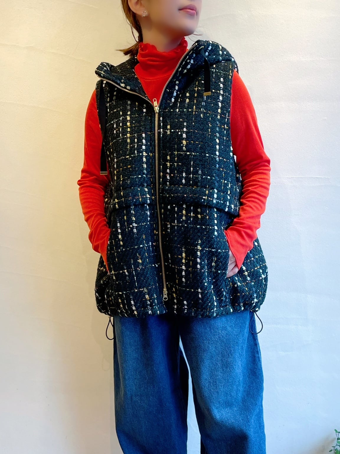 トロア trois 中綿デザインベスト