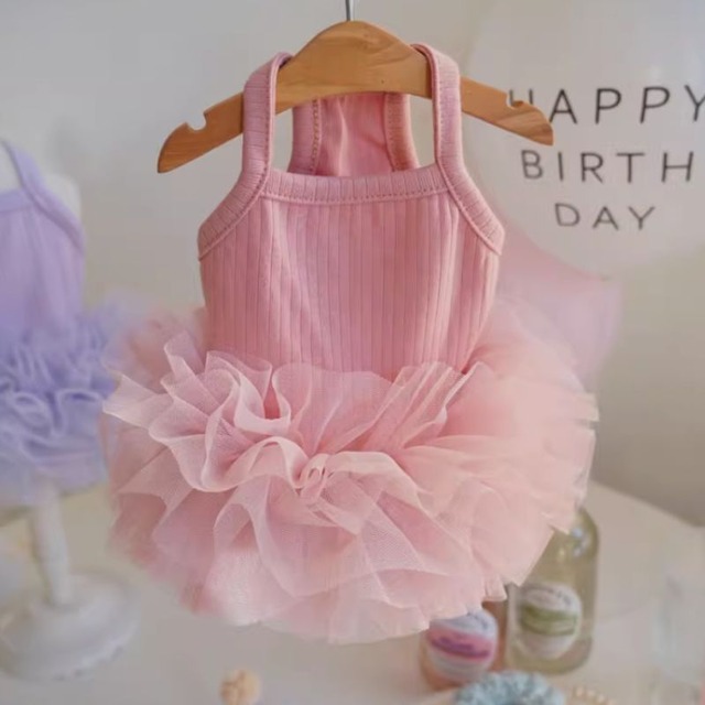 チュチュスカートのキャミソールワンピース　犬服猫服　00648