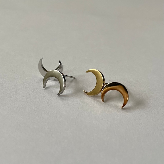 18KGP moon pierce （ステンレス／ピアス／316L）