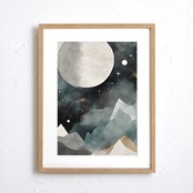 Full Moon｜満月の北欧ミニマルアートポスター｜｜静けさと品を添えるナチュラルインテリアに最適な一枚A3ポスター