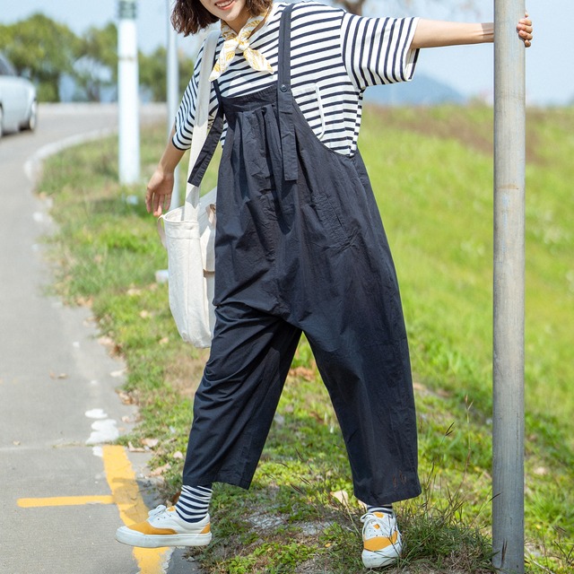 オーバーオール  ワイドレッグ パンツ　2color OV302