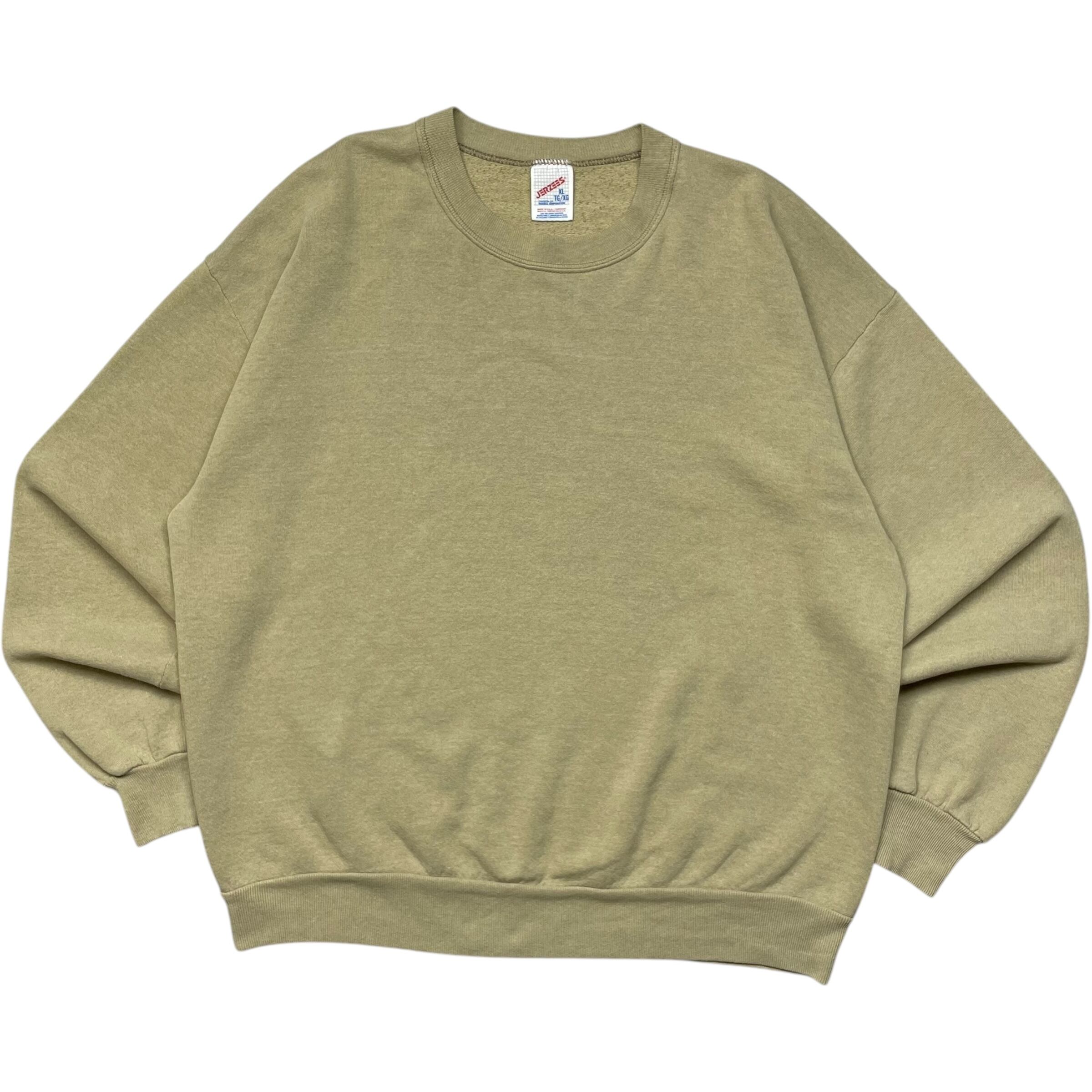 《XL》JERZEES ジャージーズ スウェット 無地 カーキ USA製 90年代 vintage no.6314