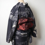 Rumi Rockシワ兵児帯 レッド　[E1305]