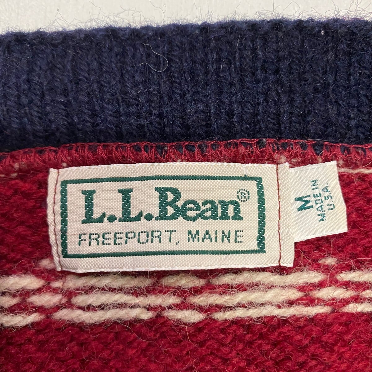 USA製 80年代 L.L.Bean エルエルビーン ハーフボタン ウールニット