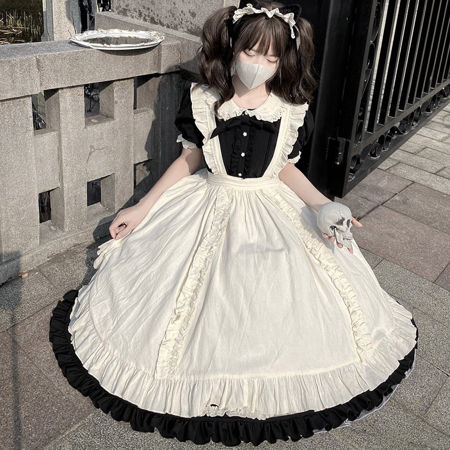 メイド服 ロング丈 クラシカルワンピース 英国風 ヴィクトリアン
