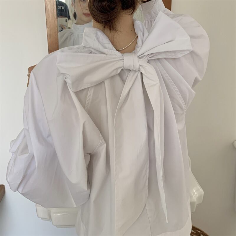 2Wayリボンタイランタンスリーブブラウス 2299