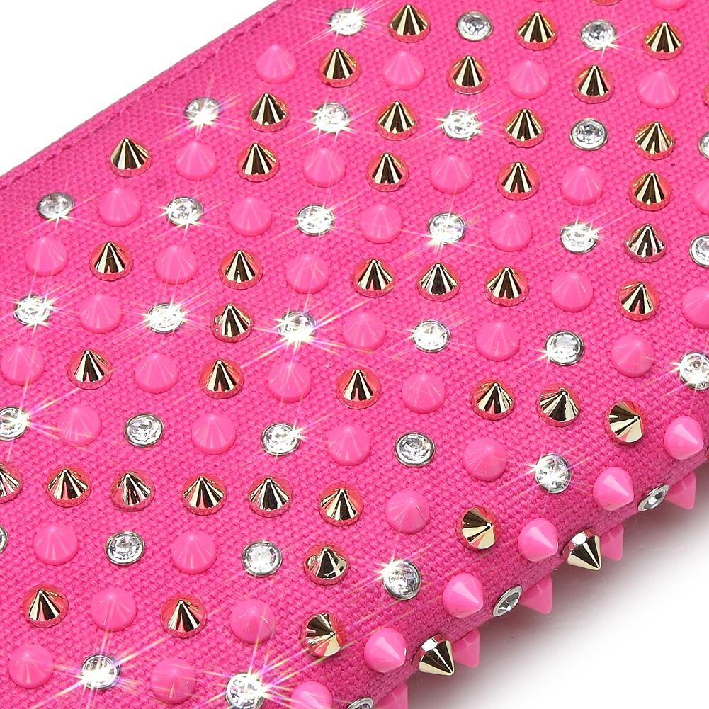Treat urself トレーナー ラインストーン ピンク ラインストーン×スタッズ 財布 ピンク | vita brillare