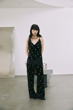 DU260733 Embroidery Velours Pants 【Set Up可】