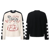 VINTAGE ストリート ホースグラフィック ワッフルロングTシャツ T2233