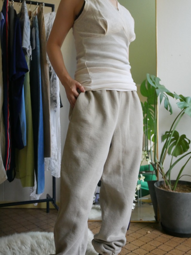 90s USA製 RUSSELL Plain Sweat Pants Beige/Greige