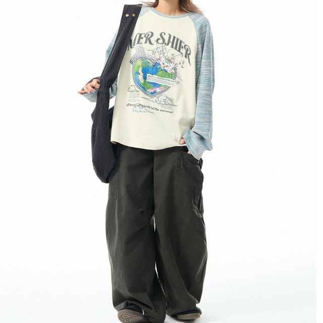 アースグラフィックラグランロンT 2col   R00844