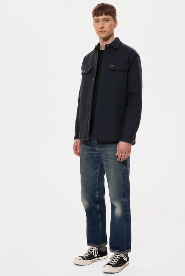 Nudie jeans ヌーディージーンズ  Glenn Padded Shirt Navy シャツジャケット　ネイビー