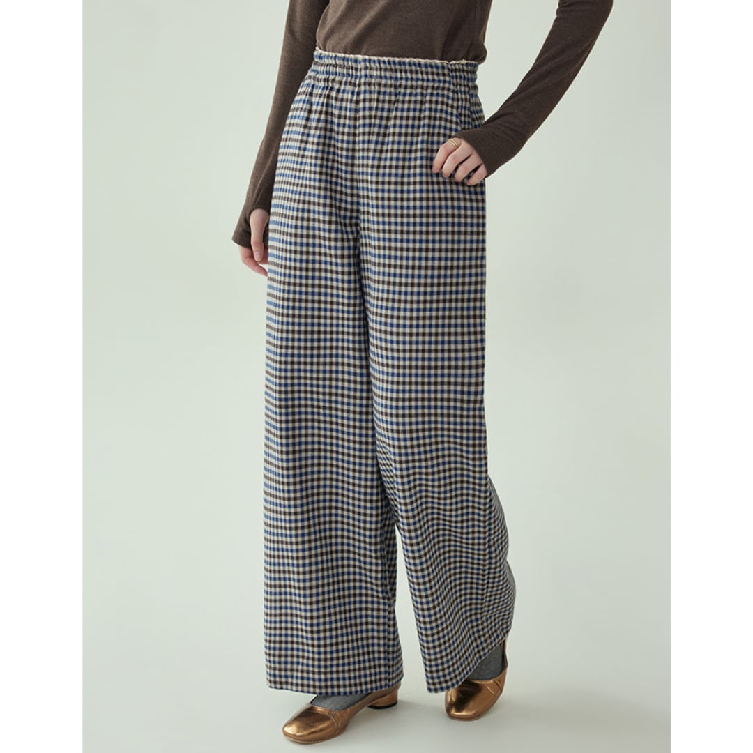 check wide pants