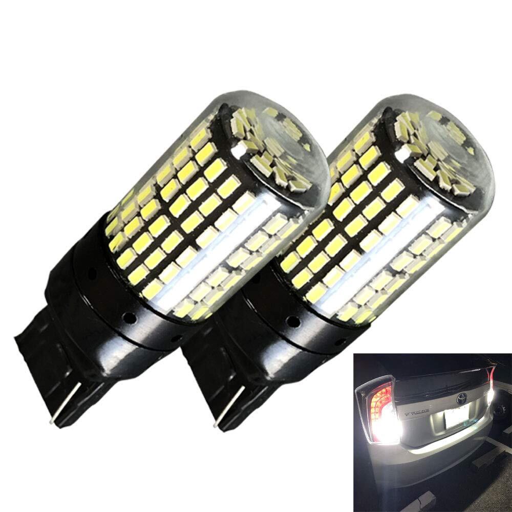 【努力特価】LED 爆光! T20 シングル ホワイト 無極性 144連 LEDバルブ 抵抗内蔵 バックランプ 2個セット