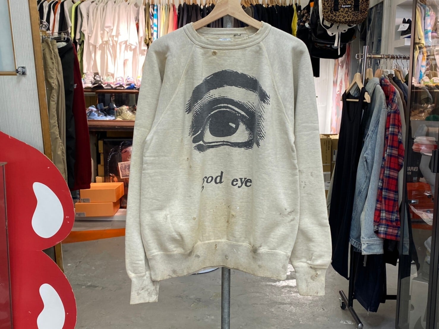 SAINT MICHAEL GOD EYE CREWNECK MEDIUM 13589 | BRAND BUYERS OSAKA