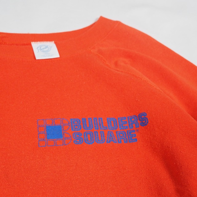 80’s BUILDERS SQUARE HOME CENTER raglan sweatshirt L orange USA製 ラグランスウェット