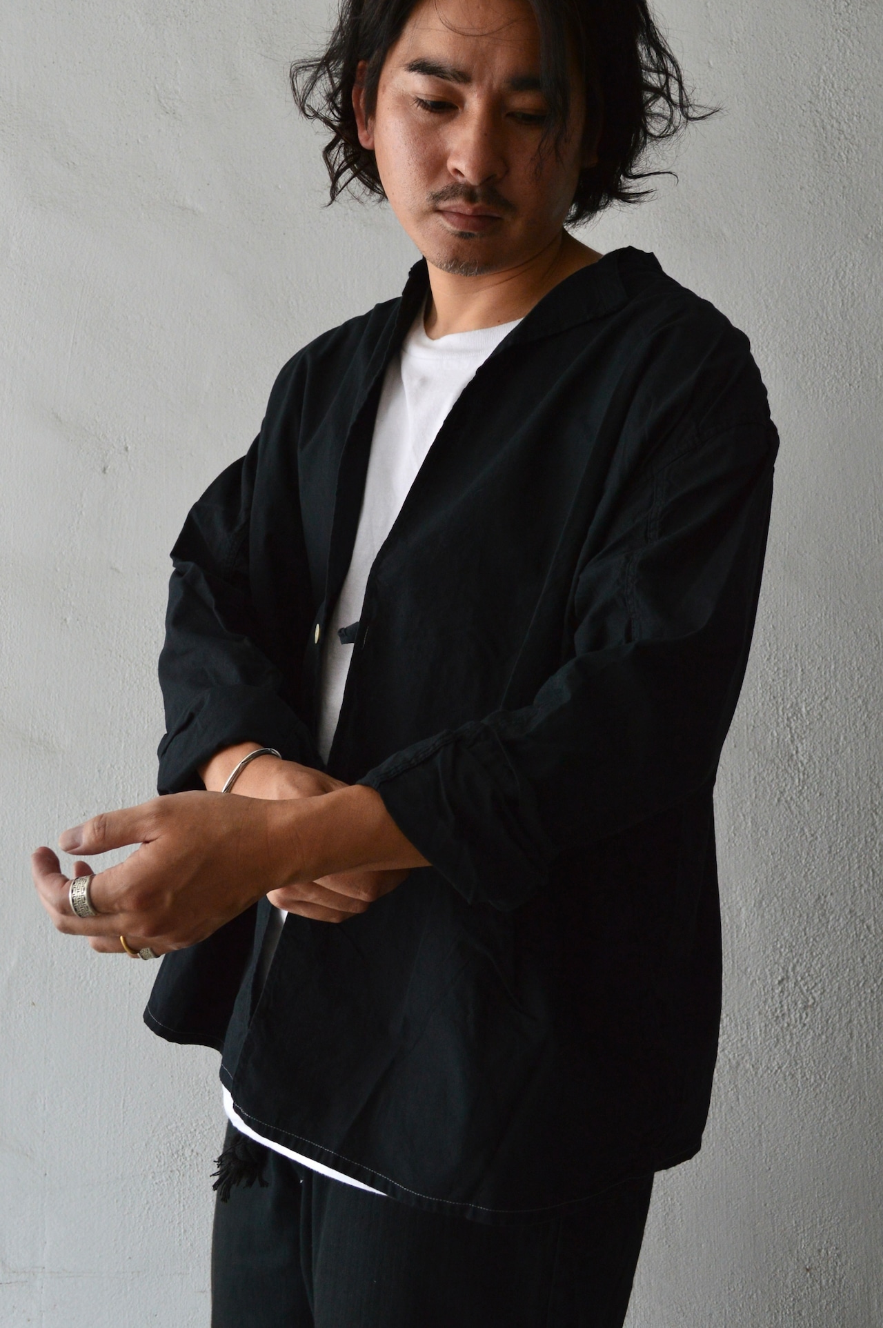 VENTITANK PROJECT EURO SWEDISH ARMY 1970's COSTOM REMADE SURGICAL HANTEN SHIRT DYED BLACK DEAD STOCK スウェーデン サージカルハンテンシャツ